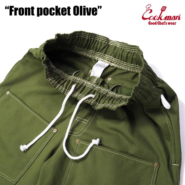 COOKMAN（クックマン） Chef Pants Short Front pocket Olive ショート
