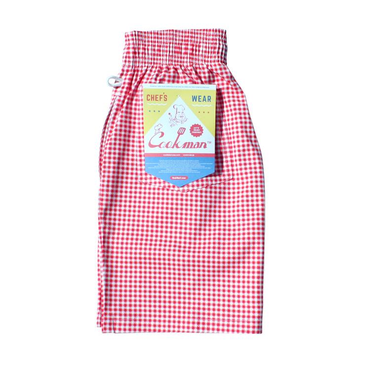 COOKMAN（クックマン） Chef Pants Short ginghamcheck red ショート