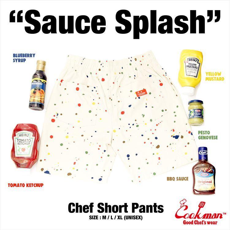 COOKMAN（クックマン） Chef Pants Short Sauce Splash シェフパンツ