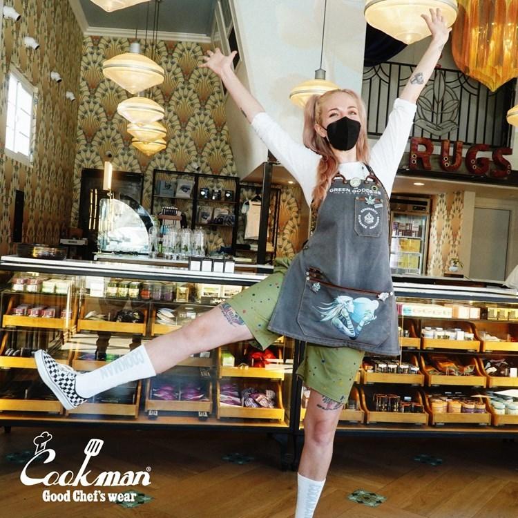 COOKMAN（クックマン） Chef Pants Short Sauce Splash Olive シェフ
