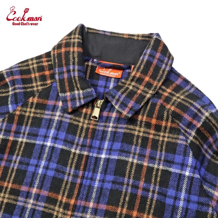 COOKMAN（クックマン） Delivery Jacket Woolmix Tartan Scottish Navy