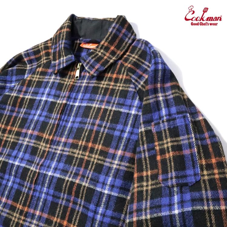 COOKMAN（クックマン） Delivery Jacket Woolmix Tartan Scottish Navy