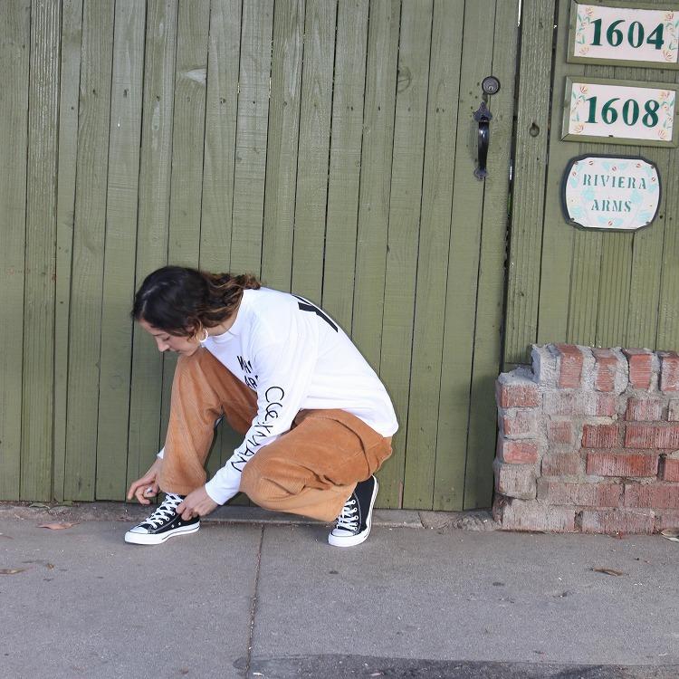 COOKMAN シェフパンツ Chef Pants SemiwideBlack Belt Corduroy Dark