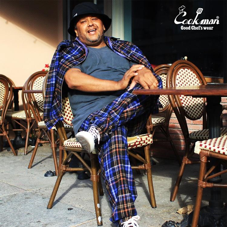 COOKMAN（クックマン） Chef Pants Woolmix Tartan Scottish Navy