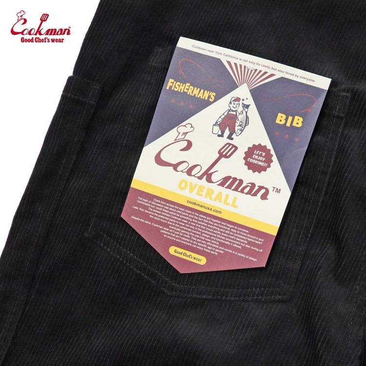 COOKMAN（クックマン） Fisherman's Bib Overall Corduroy Black
