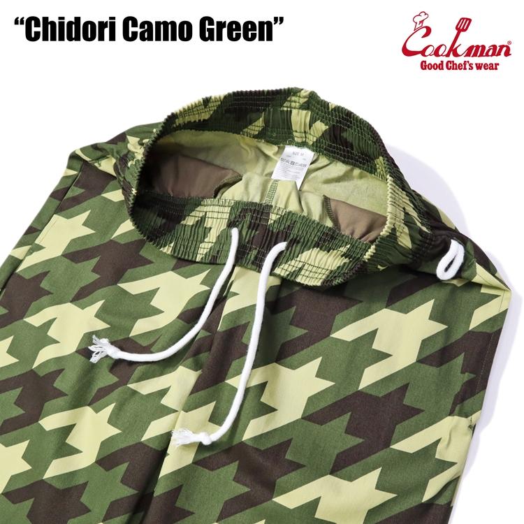 COOKMAN クックマン Chef Pants Chidori Camo Green シェフパンツ チドリ カモ グリーン ロング 231-33828｜motobluez-store｜08