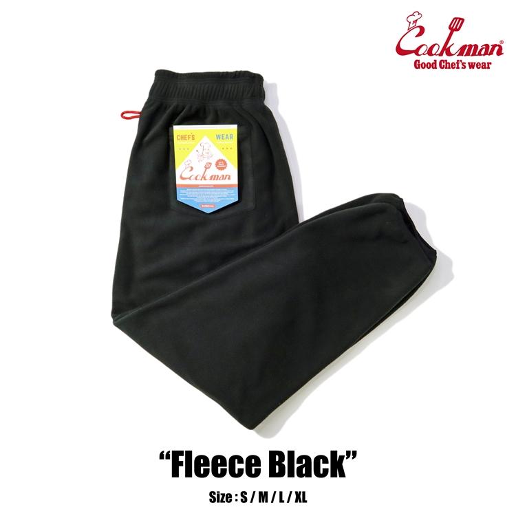 COOKMAN（クックマン） Chef Pants Fleece Black シェフパンツ