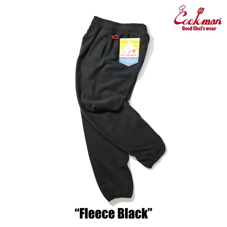 COOKMAN（クックマン） Chef Pants Fleece Black シェフパンツ