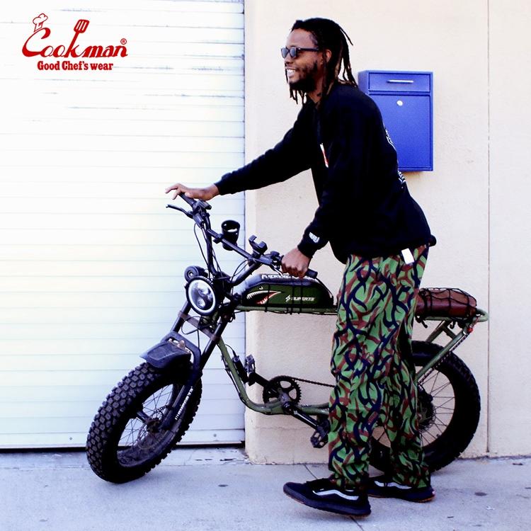 COOKMAN（クックマン） Chef Pants Tribal Camo Olive シェフパンツ