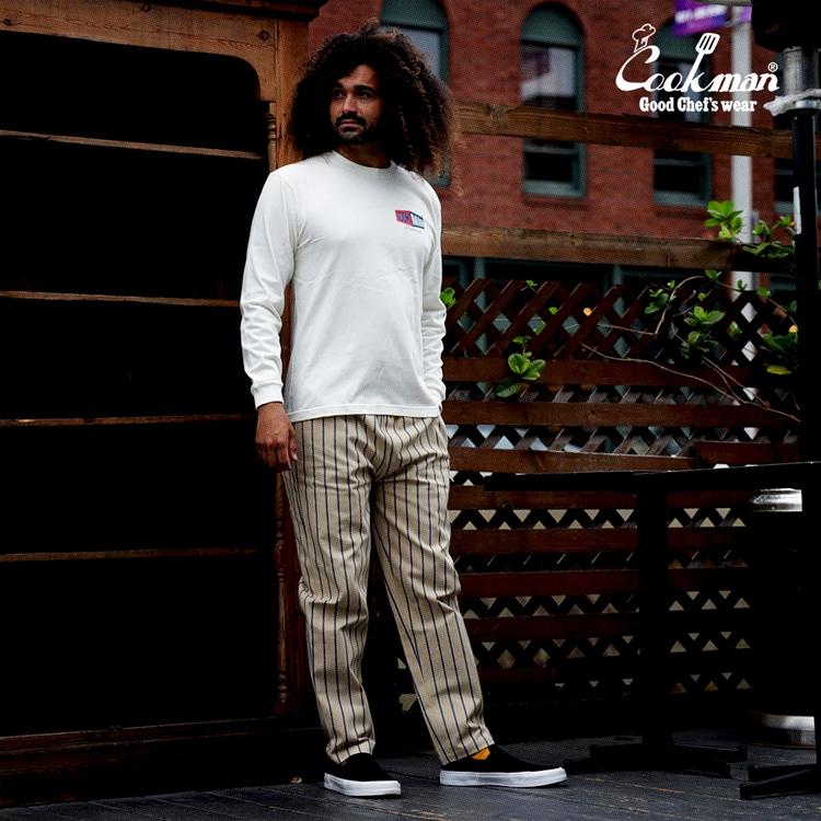COOKMAN（クックマン） Chef Pants Duck Canvas Stripe Beige シェフ