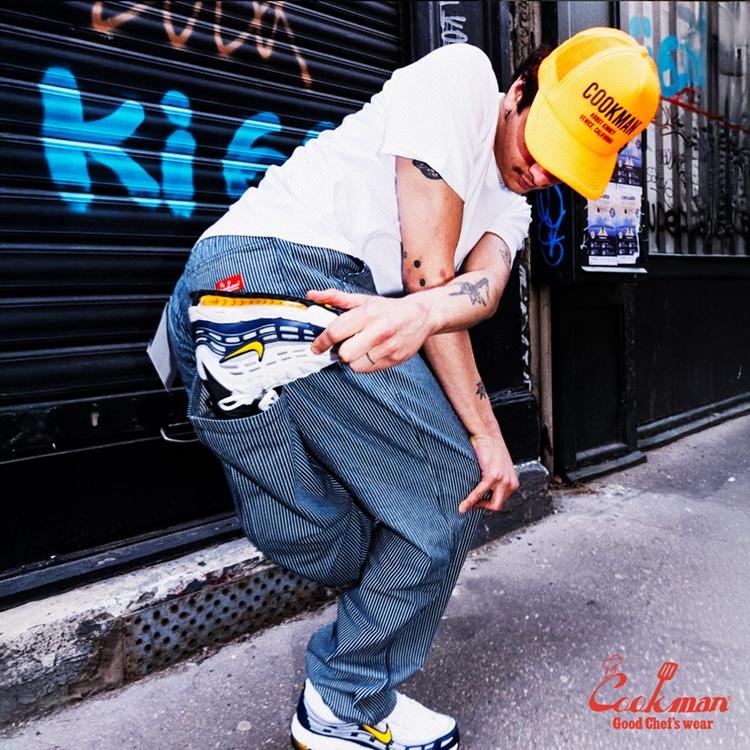 COOKMAN（クックマン） COOKMAN Chef Pants Hickory Navy ヒッコリー