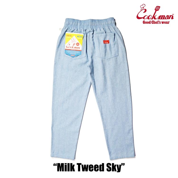 COOKMAN（クックマン） Chef Pants Milk Tweed Sky シェフパンツ