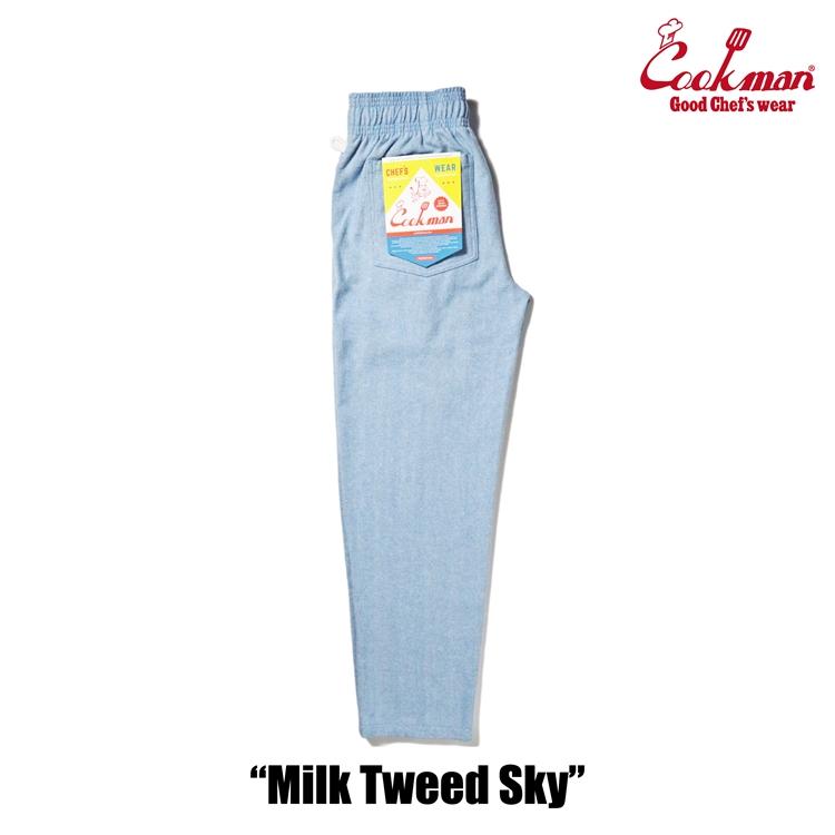 COOKMAN（クックマン） Chef Pants Milk Tweed Sky シェフパンツ