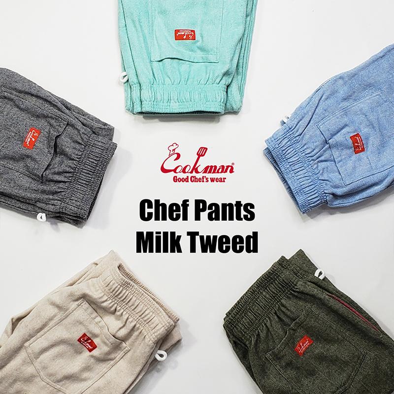 COOKMAN（クックマン） Chef Pants Milk Tweed Olive シェフパンツ