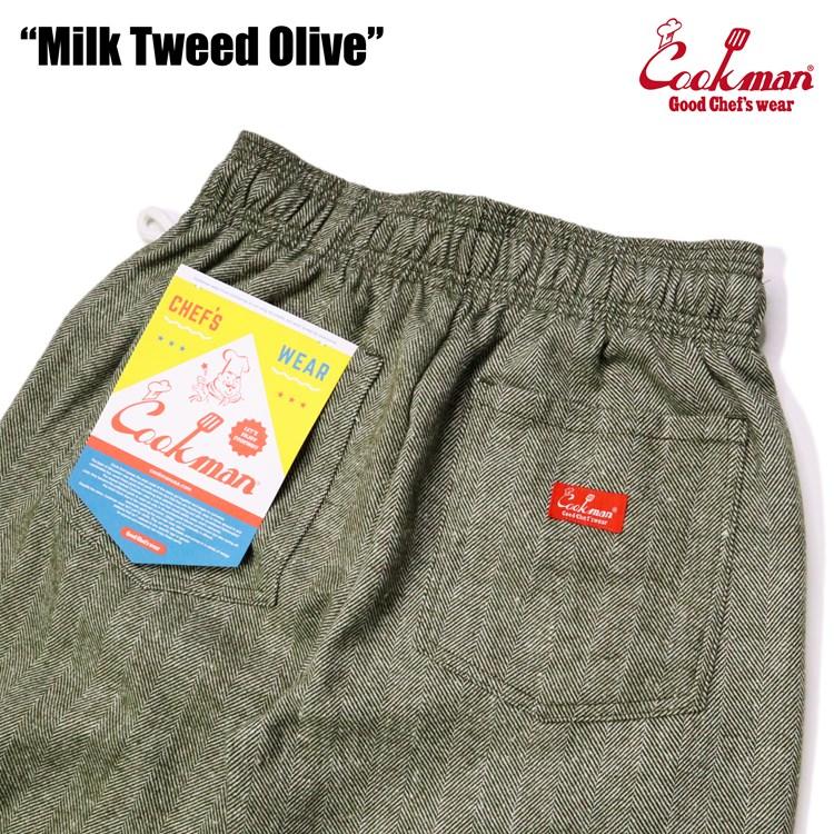 COOKMAN（クックマン） Chef Pants Milk Tweed Olive シェフパンツ