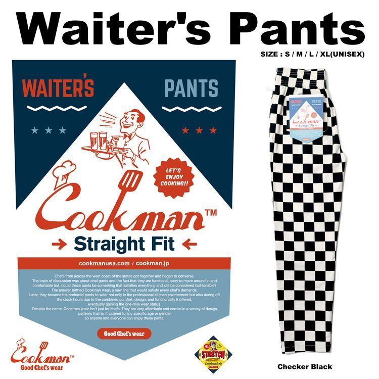 COOKMAN（クックマン） Waiter's Pants Checker Black ウェイター