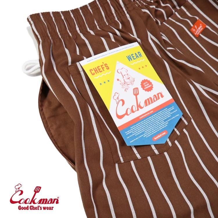 COOKMAN（クックマン） Chef Pants Stripe Sequoia Brown シェフパンツ