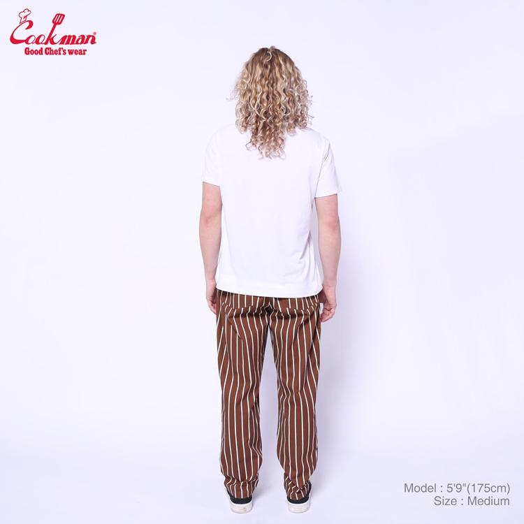 COOKMAN（クックマン） Chef Pants Stripe Sequoia Brown シェフパンツ
