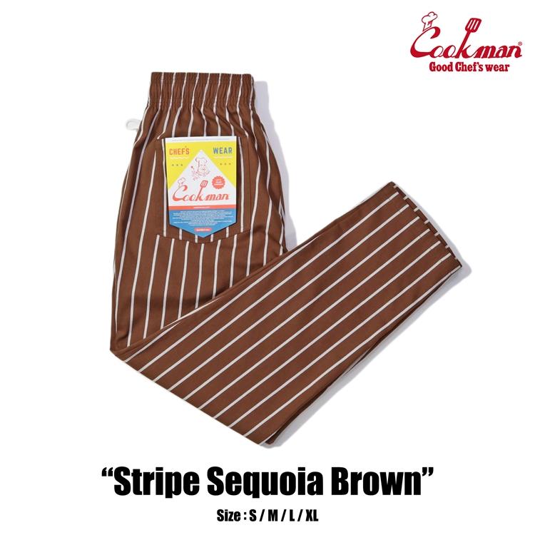 COOKMAN（クックマン） Chef Pants Stripe Sequoia Brown シェフパンツ