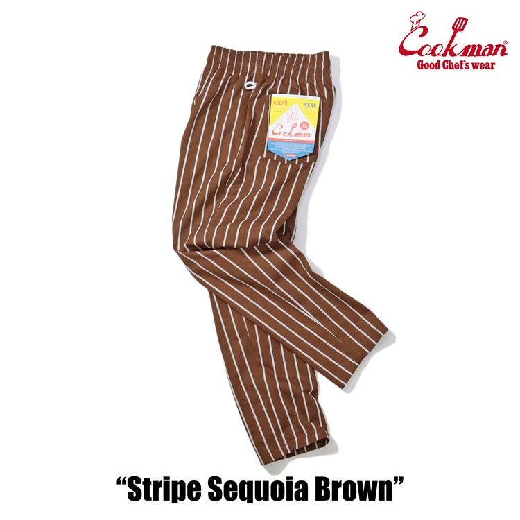 COOKMAN（クックマン） Chef Pants Stripe Sequoia Brown シェフパンツ