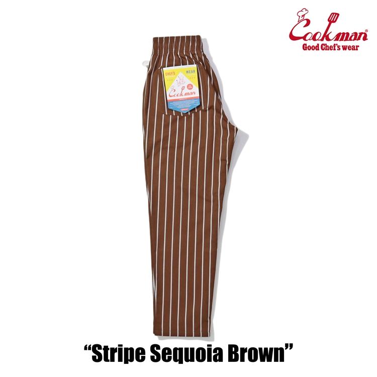 COOKMAN（クックマン） Chef Pants Stripe Sequoia Brown シェフパンツ