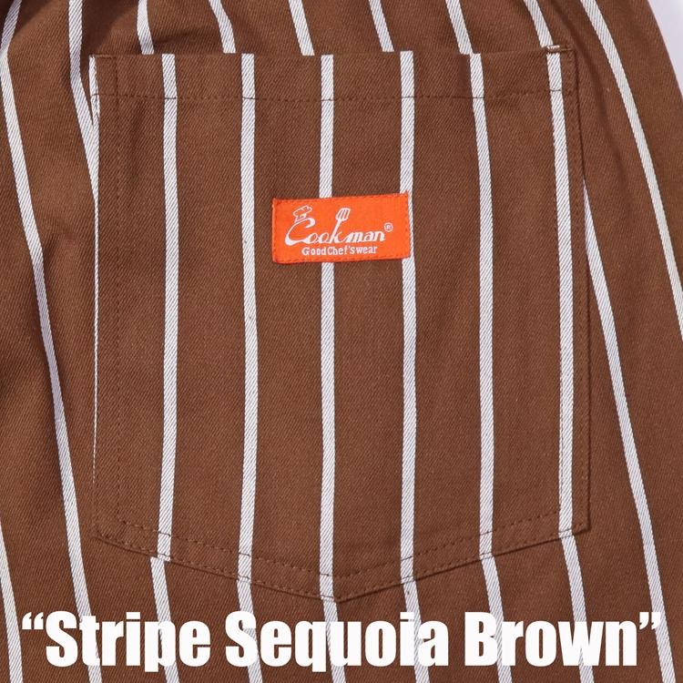 COOKMAN（クックマン） Chef Pants Stripe Sequoia Brown シェフパンツ