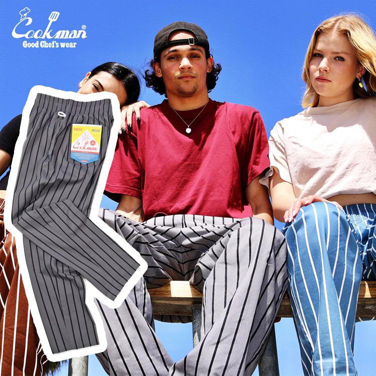 COOKMAN クックマン Chef Pants Stripe Highway Gray シェフ COOKMAN クックマン Chef Pants Stripe Highway Gray シェフ