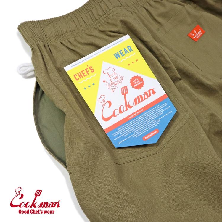 COOKMAN（クックマン） Chef Pants Linen Olive シェフパンツ リネン