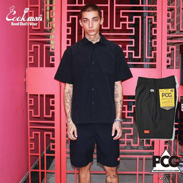 ズボン COOKMAN（クックマン） Chef Pants Short Light Black シェフパンツ