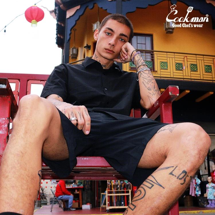 COOKMAN（クックマン） Chef Pants Short Light Black シェフパンツ