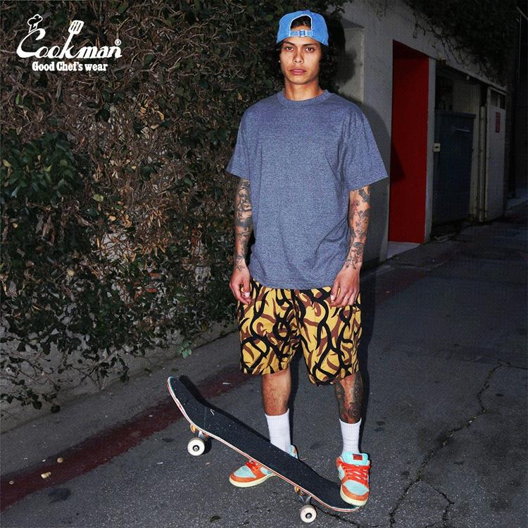 COOKMAN（クックマン） Chef Pants Short Tribal Camo Beige シェフ
