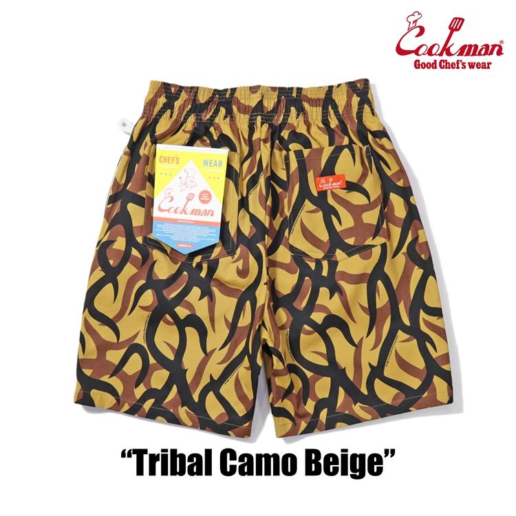 COOKMAN（クックマン） Chef Pants Short Tribal Camo Beige シェフ