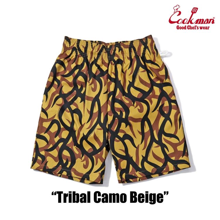 COOKMAN（クックマン） Chef Pants Short Tribal Camo Beige シェフ