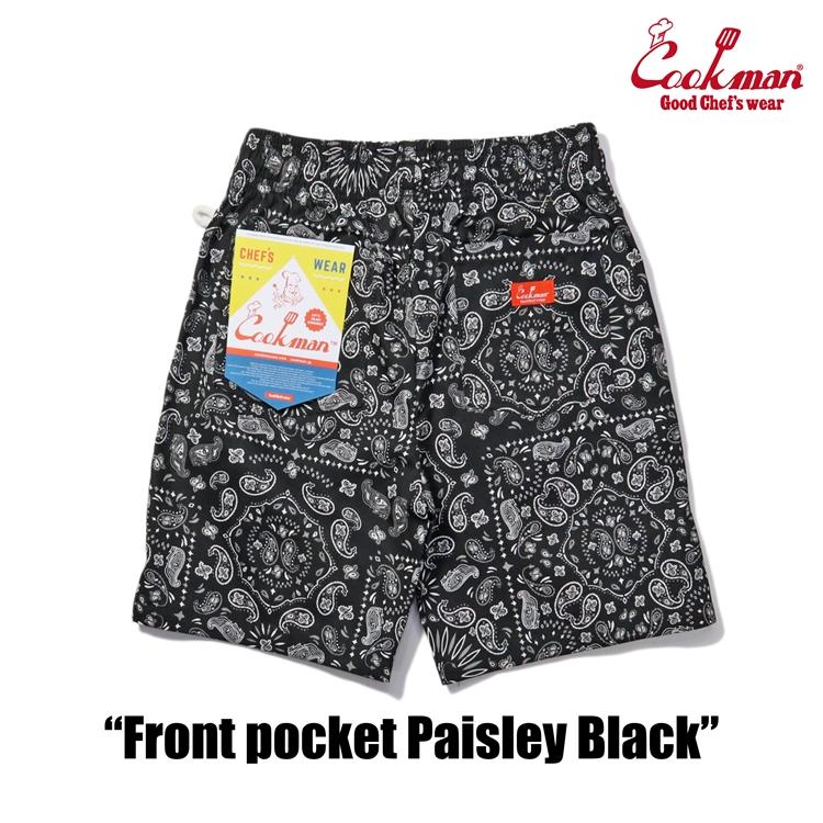 COOKMAN（クックマン） Chef Pants Short Front pocket Paisley Black