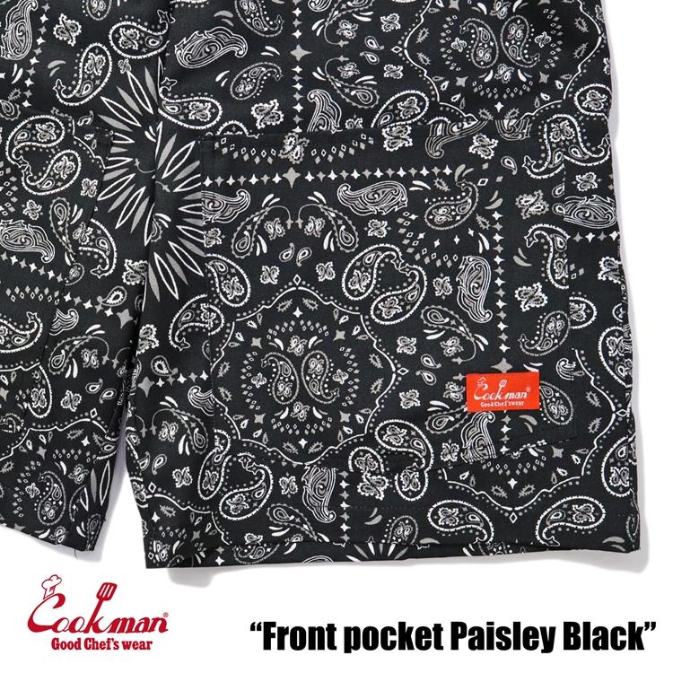 COOKMAN（クックマン） Chef Pants Short Front pocket Paisley Black