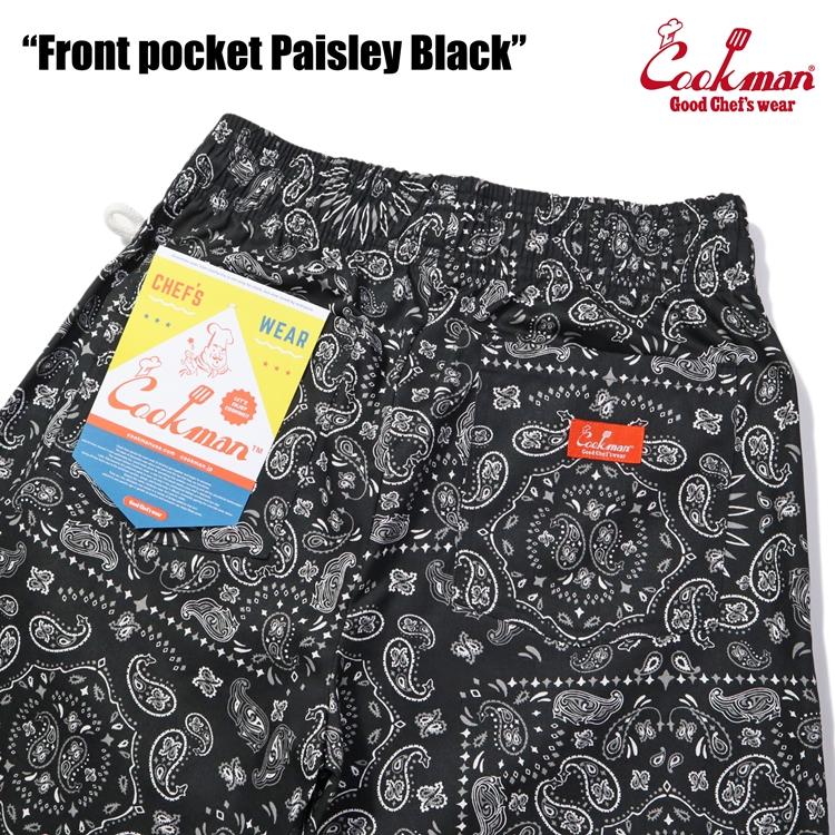 COOKMAN（クックマン） Chef Pants Short Front pocket Paisley Black