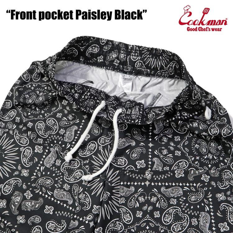 COOKMAN（クックマン） Chef Pants Short Front pocket Paisley Black