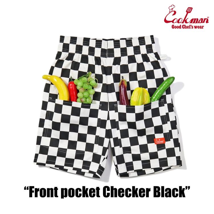 ファイナルホーム ビッグポケット 日本製 カジュアル チェック柄ハーフパンツ S COOKMAN（クックマン） Chef Pants Short Front pocket Checker Black