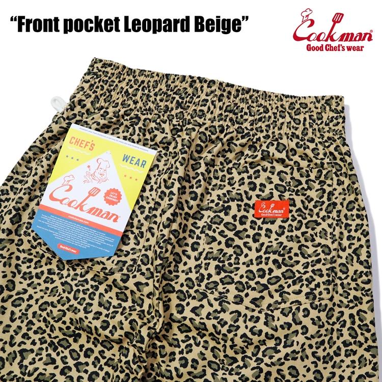 COOKMAN（クックマン） Chef Pants Short Front pocket Leopard Beige