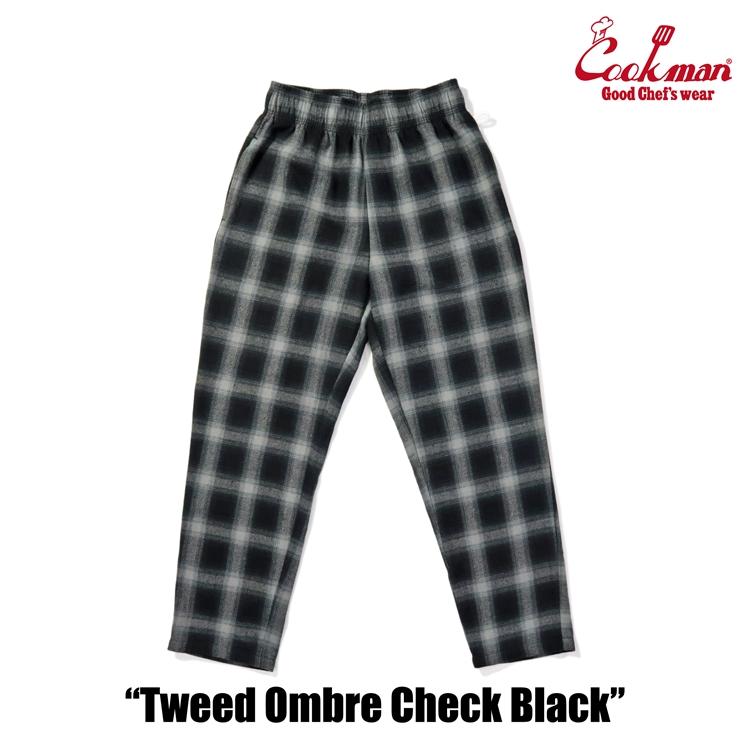 COOKMAN（クックマン） Chef Pants Tweed Ombre Check Black シェフ