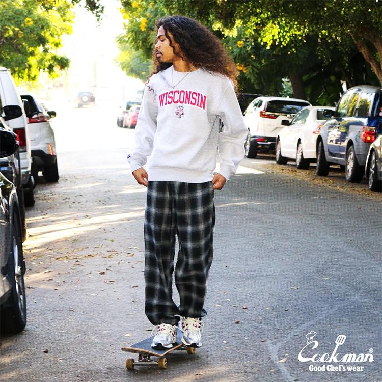 COOKMAN（クックマン） Chef Pants Tweed Ombre Check Black シェフ