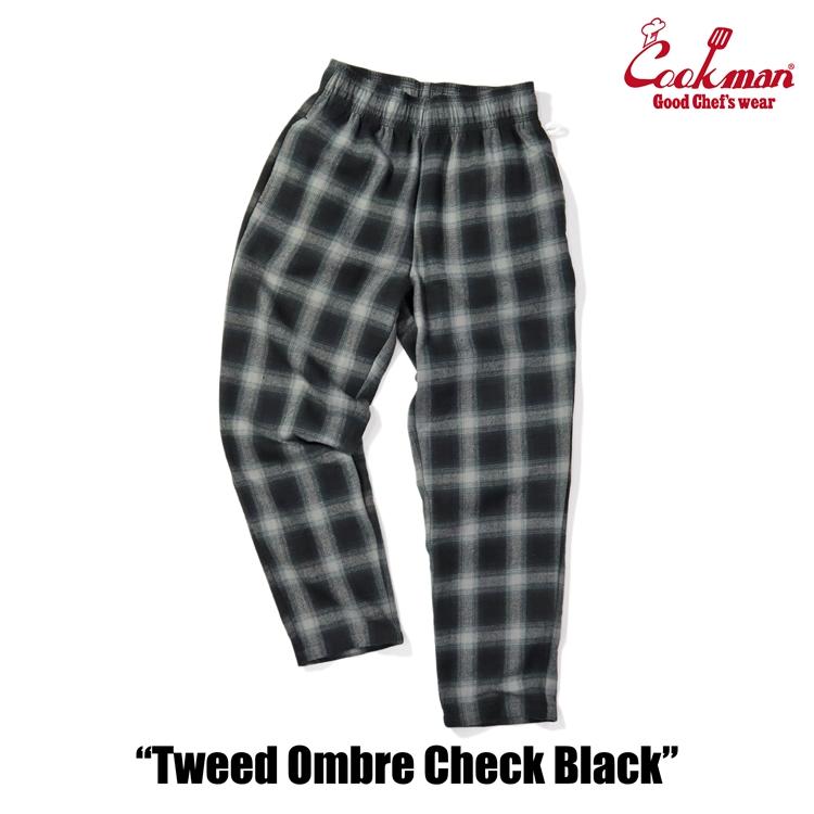 COOKMAN（クックマン） Chef Pants Tweed Ombre Check Black シェフ