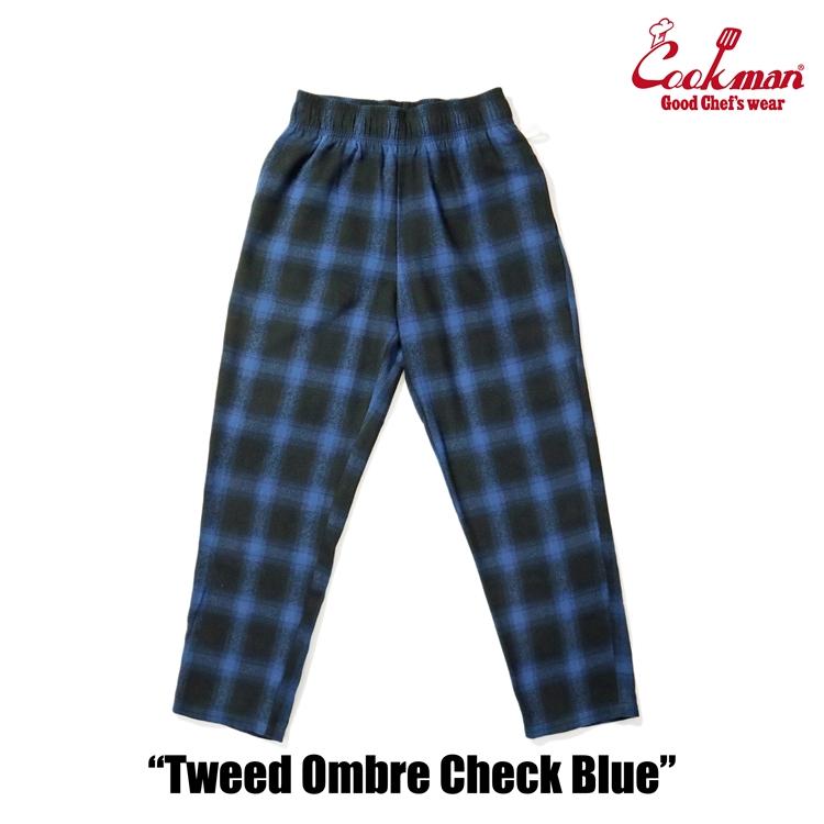 COOKMAN（クックマン） Chef Pants Tweed Ombre Check Blue シェフ