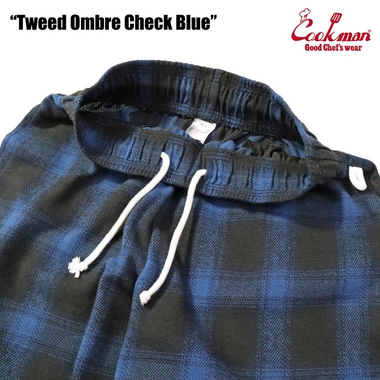 COOKMAN（クックマン） Chef Pants Tweed Ombre Check Blue シェフ