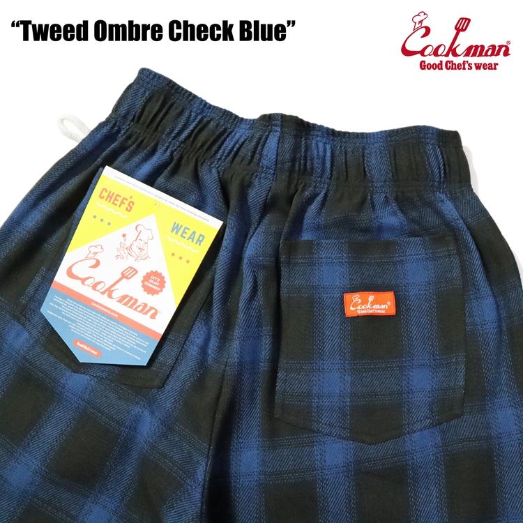 COOKMAN（クックマン） Chef Pants Tweed Ombre Check Blue シェフ