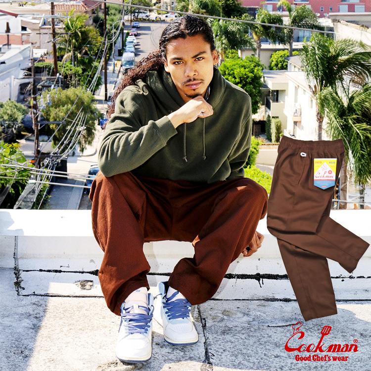 サルセーション　アンクルパンツ　M　ダークブラウン COOKMAN（クックマン） Chef Pants Herringbone Chocolate シェフ