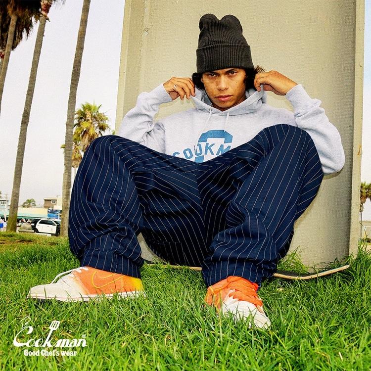 COOKMAN（クックマン） Chef Pants Pin Stripe Navy シェフパンツ ピン