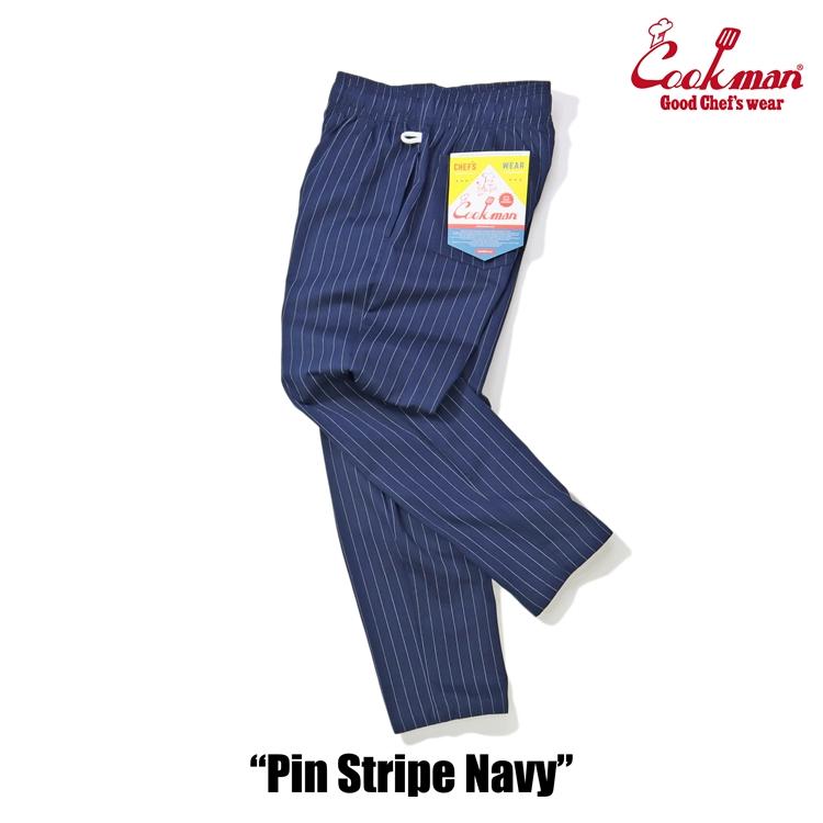 COOKMAN（クックマン） Chef Pants Pin Stripe Navy シェフパンツ ピン