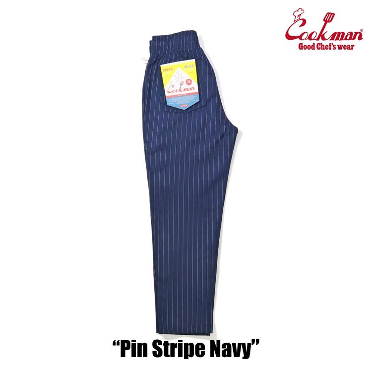 COOKMAN（クックマン） Chef Pants Pin Stripe Navy シェフパンツ ピン