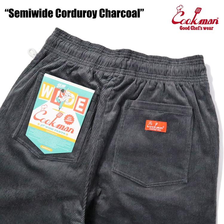 COOKMAN（クックマン） Chef Pants Semiwide Corduroy Charcoal シェフ